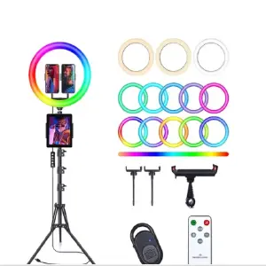 ARO DE LUZ 45 CM RGB: Ilumina Tu Mundo con Colores Vibrantes - ARO DE LUZ 45 CM RGB