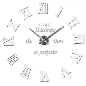 RELOJ MINI 50X50CM+ FRASE PLATEADA: Elegancia y Estilo en tu Pared - RELOJ MINI 50X50CM+  FRASE PLATEADA