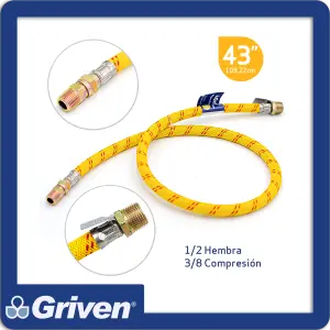 Manguera de Gas Segura y Resistente para Estufas y Hornos de 1/2 Pulgada - MANGUERA PARA ESTUFA Y HORNO DE GAS 1/2
