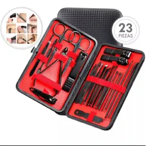 Kit de Manicura con Accesorios de Acero Inoxidable - 23 Piezas - Kit Manicure Con Accesorios Acero 23Pzs