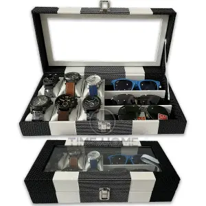 Estuche Organizador de 6 Relojes y 3 Gafas: Elegancia y Protección - Estuche Organizador De 6 Relojes 3 Gafas