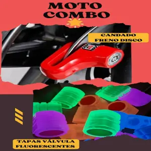 Combo Esencial: Candado de Moto y Tapa de Válvula Brillante - Combo Moto candado+ Tapa válvula brilla