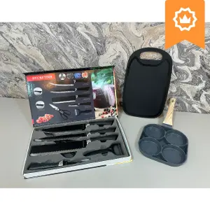 Combo Definitivo: Cuchillos de Precisión, Sartén Antiadherente y Tabla de Cortar Duradera - Combo Cuchillos + Sarten + Tabla