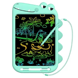Tablero Mágico LCD: ¡Despierta la Creatividad de tu Pequeño Artista con Dinosaurios! - Tablero Magico LCD Dibujo Boton Dino Vd