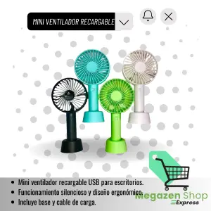 Mini Ventilador Recargable: Tu Frescura Portátil - MINI VENTILADOR RECARGABLE