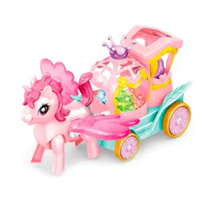 Unicornio Pony Carruaje: ¡Magia en Movimiento! - Unicornio Pony Carruaje Luces Movimiento