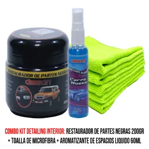 Kit de Detallado Interior: Restaura el Brillo de tu Vehículo - Kit. Restaurador + perfume + toalla