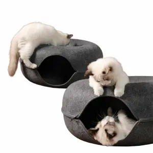 Cama Dona y Túnel para Gatos: ¡El Refugio Perfecto! - Cama Dona Para Gatos