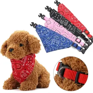 Pack x3 Collares Bandana Ajustables para Mascotas - 3 collares bandana graduable mascotas
