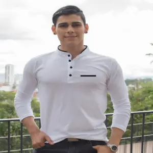 Elegante Camisa Polo de Manga Larga con Ribete Blanco - Camisa Buzo Polo MangaLarga blanc ribete