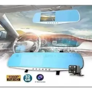 Espejo Retrovisor Doble Cámara Plateado: Visión Clara y Seguridad Total - Espejo Retrovisor Doble Cámara Plateado