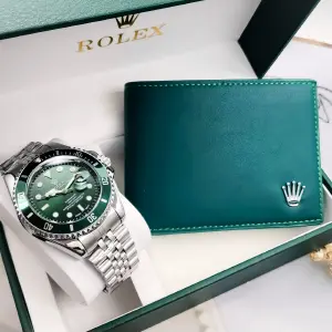 RELOJ ROLEX VERDE: Elegancia y Estilo Inigualables - RELOJ ROLEX VERDE+ESTUCHE+BILLETERA