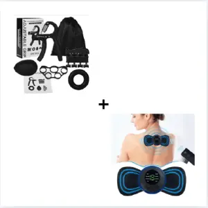 Set Hand Grip+Parche Masajeador: FlexPlus™ - Tu Alivio Muscular Personal - Set Hand Grip+Parche Masajeador