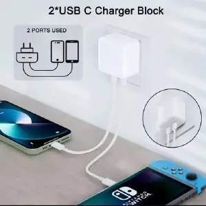 Cargador iPhone Doble Cable Lightning 50W: Carga ultrarrápida para tus dispositivos Apple - Cargador iPhone Doble cable Lightnin 50w
