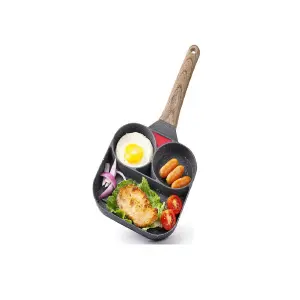 Sarten Antiadherente 3 Puestos para Huevos: ¡Prepara el Desayuno Perfecto! - Sarten Antiadherente 3 Puestos Para Huev