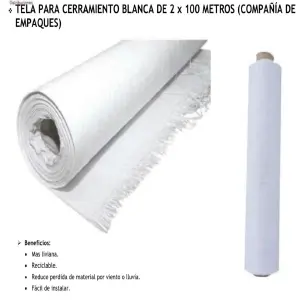 Lona Blanca Cerram: Tu Solución Resistente y Versátil - LONA BLANCA CERRAM 2M X 100 MTS ROLLO