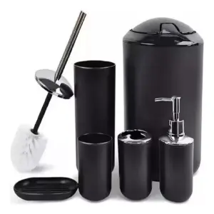 Set de Accesorios de Baño: Elegancia y funcionalidad en 6 piezas - Set Accesorios Baño 6 piezas Cilindrico