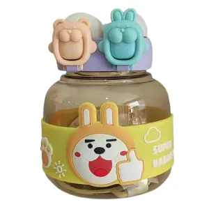 Botilito Conejo Amigable: ¡Hidratación Divertida para Tus Pequeños! - Botilito Infantil Conejo Doble Tapa Am