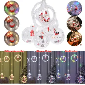 Ilumina tu Hogar con la Cortina LED de Figuras Navideñas - CORTINA LED DE FIGURAS NAVIDEÑAS