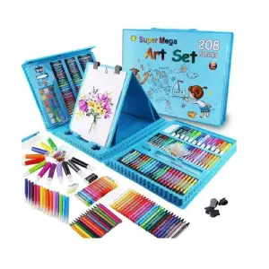 KIT DE ARTE 208 PCS AZUL: ¡El Set de Creatividad Definitivo! - KIT DE ARTE 208 PCS AZUL