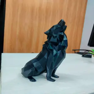 Efigie de Lobo: Una Obra Maestra en Poliresina - Estatuilla Diseño de lobo en poliresina