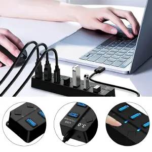 Expande Tu Conectividad: Multiplicador USB de 7 Puertos - Multiplicador de puertos USB de 7 puerto