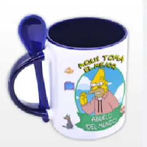 Taza con Cuchara: Un Toque de Color Interior - Mug Cuchara color interno