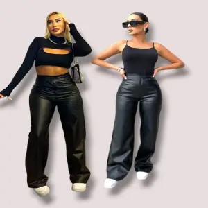 Pantalón Elegante en Efecto Cuero - Pantalón en efecto cuero