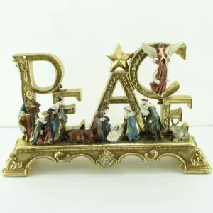 Pesebre Dorado Exclusivo con Base - Pesebre gold con base