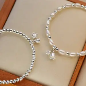 Pulsera Manilla Perlas de Lirio: Elegancia y Sofisticación - Manilla Pulsera Perlas De Lirio Para Muj