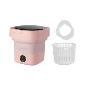 Mini Lavadora Portátil Plegable Rosa: ¡Tu Solución de Lavado Compacta y Elegante! - Mini Lavadora Portatil Plegable Rosa