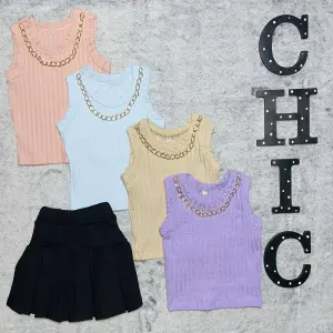 Conjunto Elegante: Falda Plisada y Camiseta KD3 - Conjunto falda prenses, camisetica KD3