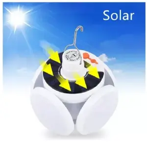 Lámpara Solar Eme: Iluminación Solar para Interiores y Exteriores - Lampara Solar de 4 bombillos - Solar Eme