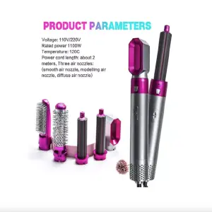 Set Modelador Cepillo Secador 5 en 1 Ele: ¡Tu Estilista Personal! - Set Modelador Cepillo Secador 5 En 1 Ele