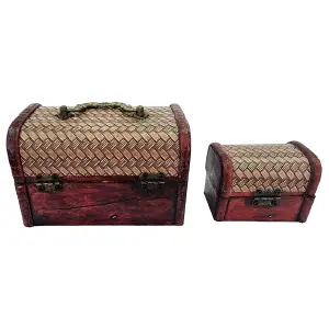 Cofre Baúl Vintage Joyero Set X 2 Pcs - Cofre Baul Vintange Joyero Set X 2 Pcs