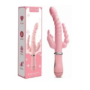 Consolador Vibrador Conejo 3 en 1: Placer Intensificado - Consolador Vibrador Conejo 3 En 1