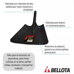 Pala Cuadrada Profesional Bellota #2 - PALA CUADRADA # 2 SIN CABO BELLOTA