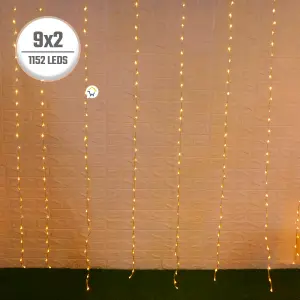 Luz Cascada: 9x2 Metros con 1152 LEDs Deslumbrantes - Luz Cascada 9X2 Metros 1152 LED 2045