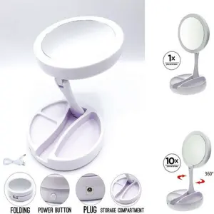 Espejo de Maquillaje LED con Doble Tocador: Ilumina tu Belleza - Espejo De Maquillaje Led Tocador Doble C