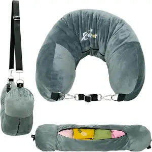 Almohada de Viaje Rellenable: Tu Compañera de Descanso Personalizable - Almohada De Viaje Rellenable Con Ropa