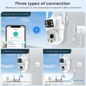 Cámara Wifi Doble PTZ TC166-ED2D5-XC: Seguridad Total para su Hogar - Cámara Wifi Doble Lente TC166-ED2D5-XA