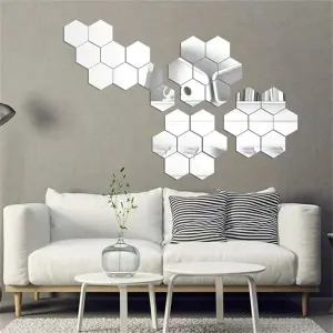 Espejos Decorativos Hexagonales X12: Elegancia Geométrica para tu Hogar - Espejos decorativos hexagonales X12