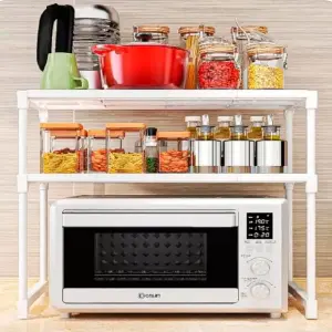Estante para Horno de Microondas de 3 Niveles: ¡Organización y Estilo para tu Cocina! - estante para horno de microondas de 3 ni