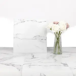 Baldosa Adhesiva 60x60cm Efecto Mármol: Elegancia Moderna para tu Hogar - Baldosa Adhesiva 60x60cm Marmol 28PCS
