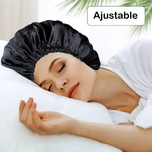 Gorro En Satin Anti Frizz Ajustable: Dile Adiós al Frizz y Duerme como una Reina - Gorro En Satin Anti Frizz Ajustable