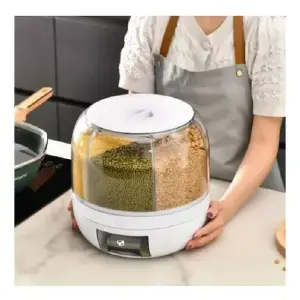 Dispensador de Granos Giratorio: ¡Organización y Frescura en tu Cocina! - dispensador  alimentos granos giratorio