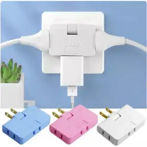 ENCHUFE GIRATORIO 3 EN 1 MULTITOMA: ¡Organiza tus cables con estilo! - ENCHUFE GIRATORIO 3 EN 1 MULTITOMA
