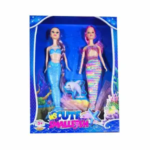 Muñeca Sirena: Un Dúo Mágico de Dos Colas y Escamas Brillantes - Muñeca Sirena Duo Cola Sirena Escamas