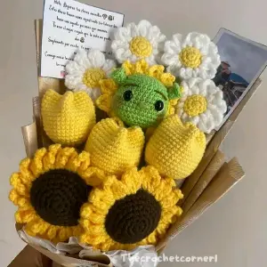 Ramo Primaveral a Crochet: Un Toque Artesanal de Frescura - Ramo primaveral a crochet