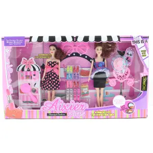 Set de 2 Muñecas Fashion con Accesorios - Set muñeca fashion por 2 con accesorios